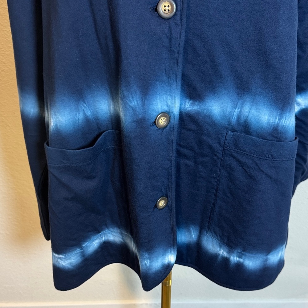 NWT J. Jill Pure Jill Navy Blue Tie-Dye Button-Up Cardigan size XL - Picture 5 of 17